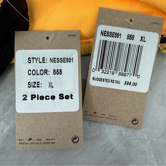 Women’s Nike Swim Ribbed Midkini Bandeau 2 Piece Bikini Swimsuit XL - Picture 12 of 15